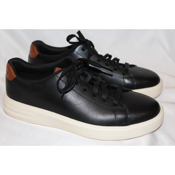 Cole Haan Men's GRAND CROSSCOURT Leather Sneaker BLACK Shoes NEW - Picture 1 of 7